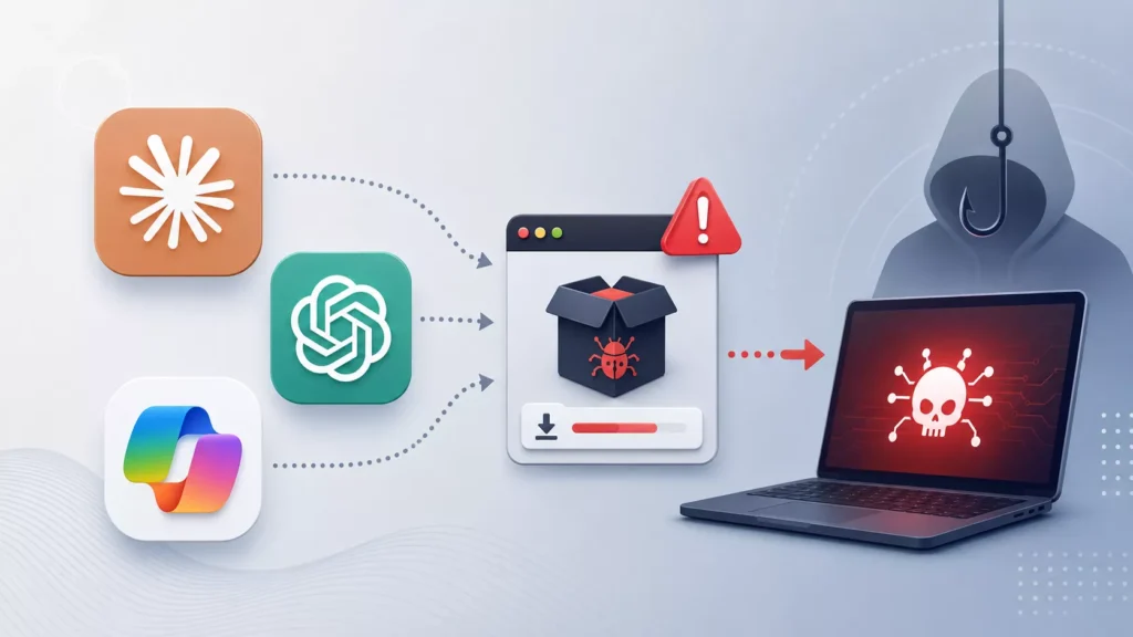 Fake AI, Real Malware: Hackers Exploit Claude, ChatGPT & Copilot Brands to Attack