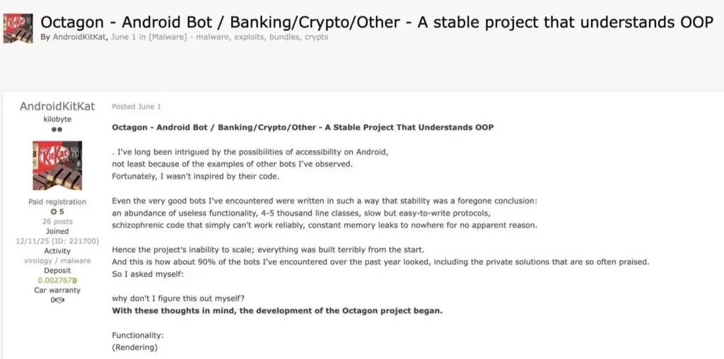 Octagon: New Android Malware Drains Crypto Wallets and Banking Apps via Fake Overlays