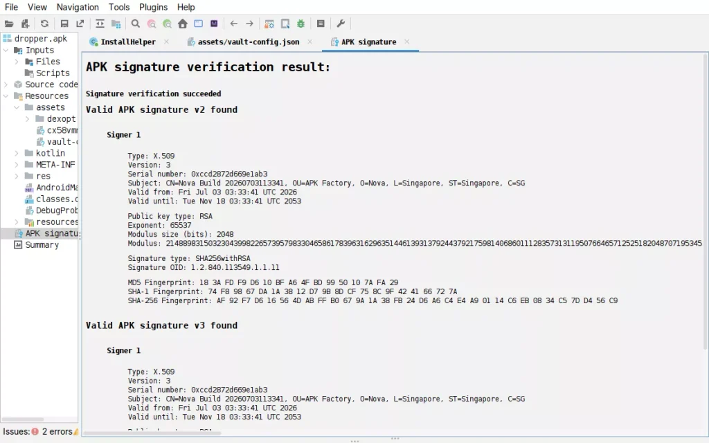 YuanKong Android Malware Hardcodes Operator Names, Exposing 42 Cybercrime Accounts